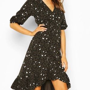 Leopard Print Button Dress